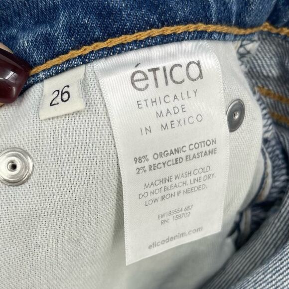 Etica | Twisted Seam Slim Split Hem Jeans Riverside Wash 26 - Picture 12 of 14